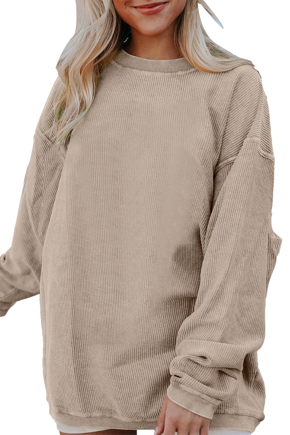 Orange Thanksgiving Thankful Casual Ribbed Corded Sweatshirt