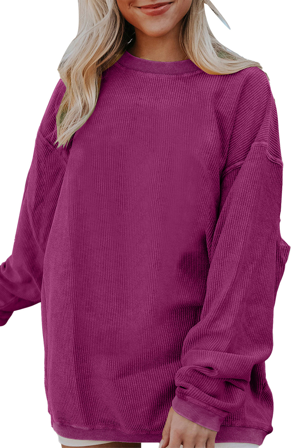 Orange Thanksgiving Thankful Casual Ribbed Corded Sweatshirt