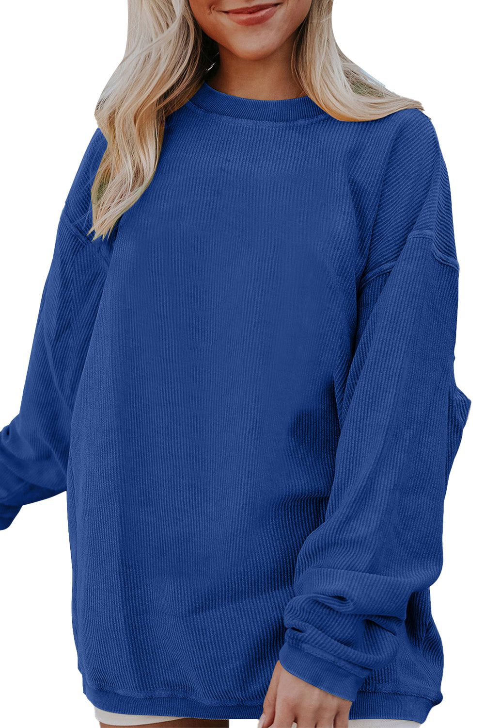 Orange Thanksgiving Thankful Casual Ribbed Corded Sweatshirt