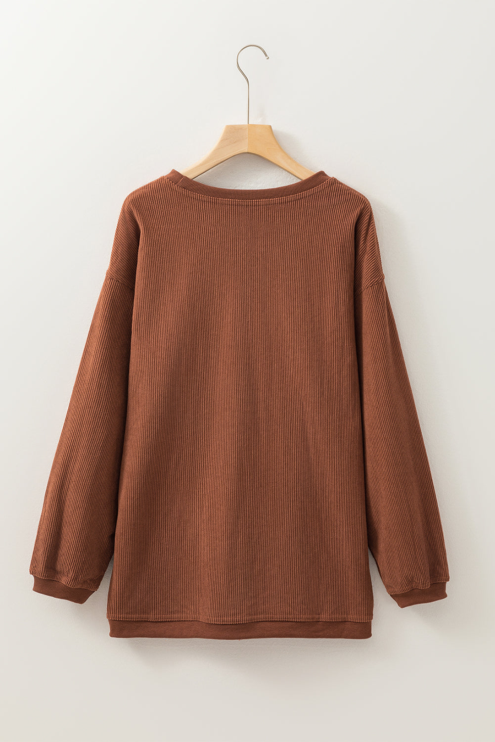 Orange Thanksgiving Thankful Casual Ribbed Corded Sweatshirt