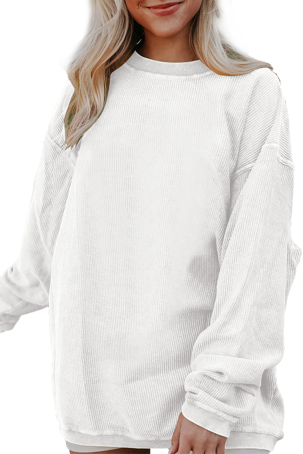 Orange Thanksgiving Thankful Casual Ribbed Corded Sweatshirt