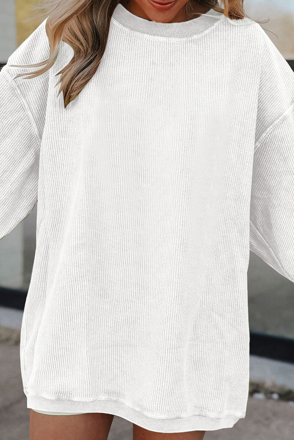 Orange Thanksgiving Thankful Casual Ribbed Corded Sweatshirt
