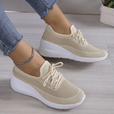 Mesh Breathable Platform Athletic Shoes