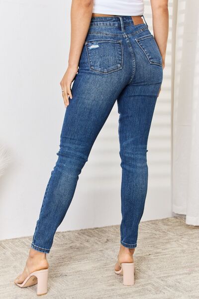 Judy Blue Full Size High Waist Distressed Slim Jeans